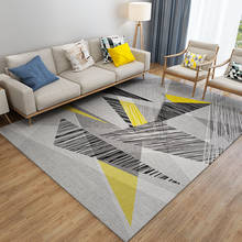 Nordic Geometric Pattern Living Room Carpet Grey And Yellow Bedroom Carpet Bath Mat Large Area Household Rug Bedside Blanket 2024 - buy cheap