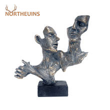 NORTHEUINS Resin Abstract Couple Figurines Decorative Figure Love Statue Home Living Room Decoration Sculptures Decor Objects 2024 - buy cheap