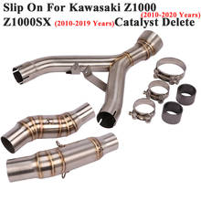 Slip On For Kawasaki Z1000 Z1000SX 2010 - 2020 Motorcycle Exhaust Escape Modify Middle Link Pipe Cat Delete Eliminator Enhanced 2024 - buy cheap