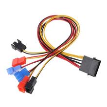 2021 Новые 34 см IDE/SATA Molex ПК DIY 4-контактный IDE/SATA molex на 6-порт кулер вентилятор охлаждения 2pin кабель питания сплиттера провода 12V 7V 5V 2024 - купить недорого