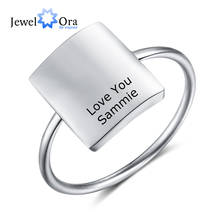Personalized Jewelry Gold Color Stainless Steel Engraved Rings for Women Customized Square Ring OL Ladies Jewelry (RI103948) 2024 - buy cheap
