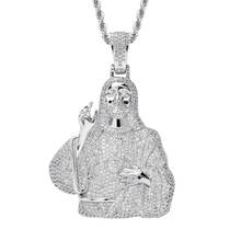 Iced Out Jesus Pendant Mens Hip Hop Necklace With Chain 2 Colors Fashion CZ Stone Necklace For Man Women Gift 2024 - buy cheap