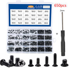 650pcs countersunk flat head phillips mini screw set m1.4 m1.7 m2 m2.5 m3 carbon steel notebook laptop screws kit for hp lenovo 2024 - buy cheap