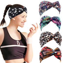 European and American Women's Bohemian Style Elastic Cross Sports Hairband Wash Face Turban Women's Fashion Hair Accessories 2024 - buy cheap