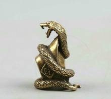 Curio Chinese Bronze Zodiac Animal Snake Wealth Money Yuanbao Small Statue 2024 - buy cheap