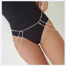Cadena de cintura de cristal de diamantes de imitación para mujer, accesorios de Bikini de playa, cadena de muslo, accesorios para el cuerpo sexy, regalo 2024 - compra barato