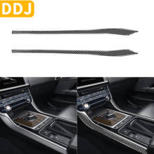 For Jaguar XE XF X760 X260 Interior Carbon Fiber Decorative Accessories Center Control Gear Box Cupholder Trim Strips Sticker 2024 - buy cheap