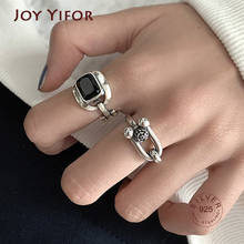 925 Sterling Silver Hiphop Rock Rings For Women Couples New Fashion Creative Hollow Geometric Party Jewelry Gifts 2024 - buy cheap