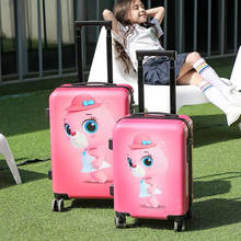 NEW 20 inch Cartoon Bear kid's suitcase for travelling luggage bag spinner wheels trolley suitcase carry on cabin luggage child 2024 - buy cheap