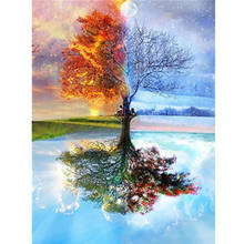 DIY Frameless Oil Painting By Numbers Kit Craft Paint On Canvas Spring Scenery 2024 - buy cheap