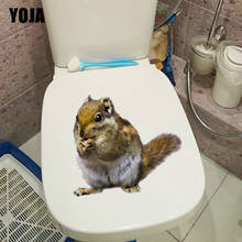 YOJA 23.8×21.3CM Squirrel Cute Aniaml WC Toilet Decoration Stickers Personality Home Room Wall Accessories T1-2709 2024 - buy cheap