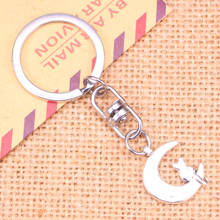 New Fashion Keychain 22x18mm moon cat Pendants DIY Men Jewelry Car Key Chain Ring Holder Souvenir For Gift 2024 - buy cheap