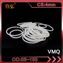 Anel de silicone branco 1 argolas/vmq, anel de silicone branco cs4mm, od 55/60/65/70/72/75/80/85/90/95/100/105mm, borracha arruela de juntas de vedação 2024 - compre barato