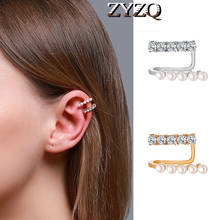 ZYZQ Faux Pearl Ear Clip French Elegant Wild Ear Bone Clip Personality New Painless Earrings 2024 - buy cheap