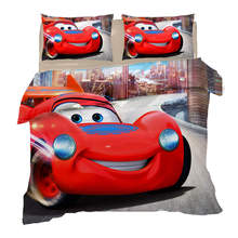 3D bedding quilt duvet covers set Queen Size Disney McQueen Car Print Bedspread Twin Coverlets Kids Children's Bedroom 3 pcs Hot 2024 - buy cheap