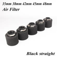 Filtro de ar de espuma para pescoço reto, preto, 35mm, 38mm, 42mm, 45mm, 48mm, limpador de esponja, ciclomotor, scooter, dirt pit bike, motocicleta 2024 - compre barato