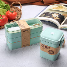 900ml Healthy Material Lunch Box 3 Layer Wheat Straw Bento Boxes Microwave Dinnerware Food Storage Container Lunchbox 2024 - buy cheap