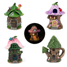 Creative Garden Resin Elf House Statue With Solar Night Light Indoor Outdoor Home Office Garden Party Decoration Ornament Gift 2024 - buy cheap