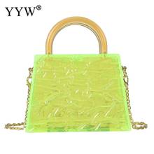 Acrylic Box Bag Women Handbag Transparent Purse With Crossbody Bags Female 2020 Green Mini Clear Handbags Travel Bolso Mujer 2024 - buy cheap