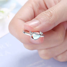 Novedoso anillo para mujer, joyería para mujer, bonito anillo de ballena de piedra lunar, regalos de San Valentín para chicas 2024 - compra barato