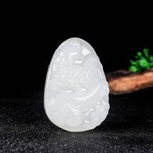 Ruyi-Colgante de pollo de Jade blanco Natural para hombre y mujer, collar, amuleto de joyería tallado a mano, accesorios de moda, regalos de suerte 2024 - compra barato