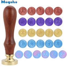 Mogoko 1x Crown Wax Seal Stamps Retro Wood Classic Sealing Wax Stamp Envelope Card scrapbookin 26 Letters A-Z Alphabet Wax Stamp 2024 - buy cheap