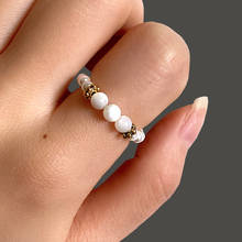 Moda jóias coreano frisado anéis para as mulheres charme natural pedra anéis presentes ajustável casual jóias anel atacado 2024 - compre barato