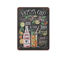 Pimms Cup Cocktail Metal Sign Plaque Metal Vintage Pub Tin Sign Wall Decor for Bar Pub Club Man Cave Retro Metal Posters Iron 2024 - buy cheap