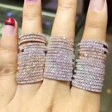 Anillo sencillo de Plata de Ley 925 para mujer, joyería de oro rosa de 14K, anillos de compromiso de boda con diamantes de imitación de lujo 2024 - compra barato