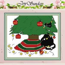 Holiday Surprise cat Counted Cross Stitch 11CT Printed 14CT Cross Stitch Sets wholesale Cross-stitch Kits Embroidery Needlework 2024 - buy cheap