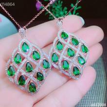 KJJEAXCMY fine jewelry 925 Silver inlaid Natural diopside Gemstone noble necklace ladies pendant support check 2024 - buy cheap