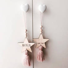 Nordic Style Wall Hanging Ornament For Photography Props Cute Star Shape Wooden Beads Tassel Pendant Baby Room Decoration 2024 - buy cheap