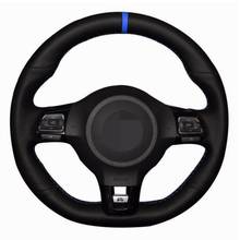 Car Steering Wheel Cover Hand-stitched Black Artificial Leather For VolksWagen Golf 6 MK6 Polo Scirocco R Passat CC 2010 2024 - buy cheap