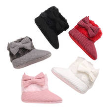 Bota de algodão para bebês meninas recém-nascidas, cor sólida, antiderrapante, quente, inverno, sapatos de bebê, rosa/vermelho/branco/cinza/preto 2024 - compre barato