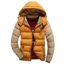 2020 брендовая новая зимняя куртка мужская теплая хлопковая куртка модный бренд с капюшоном шляпа мужская верхняя одежда пальто повседневная Толстая Мужская куртка s 2024 - купить недорого