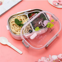 Fiambrera japonesa portátil para microondas, contenedor de alimentos con compartimentos, vajilla de acero inoxidable 304, caja Bento para niños 2024 - compra barato