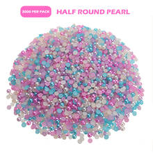 3000pcs/Set Colorful Imitation Pearls 4mm Half Round Beads Flat-bottomed DIY Ornament for Decorating Scrapbook Craft Dolls 2024 - buy cheap