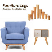 Pés inclinados de sofá, 1 peça, madeira sólida, pernas de mesa para móveis, cadeira de madeira, substituição, pés inclinados 2024 - compre barato