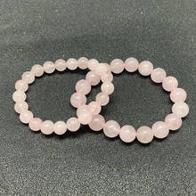 2021 Pink Color Natural Stone Stretch Bracelet Elastic Cord Pulseras Jewelry Beads Lovers Woman Gift 6MM 8MM 2024 - buy cheap
