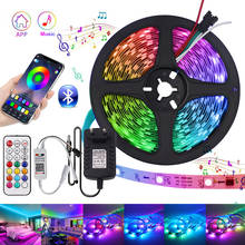 WS2811 RGB LED Strip Light 12V 5050 Bluetooth-compatible 30LED 60LED Flex Led Tape Remote Control Power Kit Backlight Lighting 2024 - buy cheap