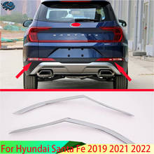 Para Hyundai Santa Fe 2019 2020 ABS cromo Reflector trasero niebla embellecedor de cubierta de lámpara de luz bisel Marco de estilismo guarnir 2024 - compra barato