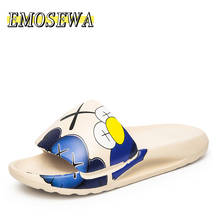 Emosewa marca verão homens slides leve fresco chinelos de praia slide osso boca peixe flip flops sandálias dos homens macio eva tênis 2024 - compre barato