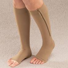 Женские компрессионные носки для йоги на молнии, поддержка ног на молнии, до колена, спортивные носки с открытым носком, 40 см 2024 - купить недорого