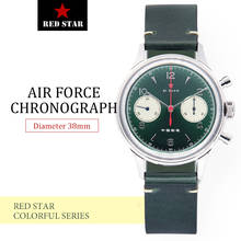 Red Star 1963 Colorful Men's Chronograph Watch Acrylic/Sapphire Glass Clock Gooseneck Sports Men Pilot Mechanical Retro Watches 2024 - buy cheap