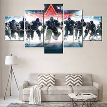 Wall Art Canvas Poster HD Print 5 Piece Hockey Team Sports Painting For Bedroom Home Decorative Picture Framework Or Frameless 2024 - buy cheap