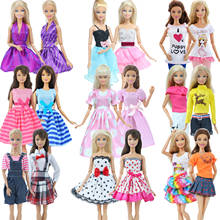 Conjunto de camisa de boneca barbie para crianças, 2 peças, camisa, calças, saia, terno misto, roupa casual diária, acessórios de roupa, boneca, menina, brinquedo 2024 - compre barato