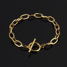 Stainless Steel Chain Bracelets For Man Women Gold Color Bracelet For Women Minimalist Chain Jewelry Men Bracelet Gifts 2024 - buy cheap