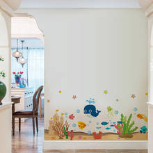 Under Water World Whale Sealife Fish Bubble Wall Sticker Kids Beroom Bathroom Decals Nursery Mural Art Cartoon Home Decorations 2024 - buy cheap