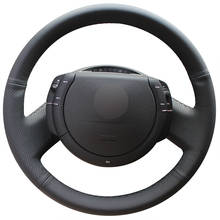 Сшитый вручную черный чехол рулевого колеса автомобиля из искусственной кожи для Citroen Triumph C4 2005 2006 2007 2008 2009 2010 2024 - купить недорого