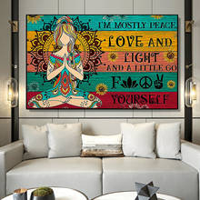 I'm Mostly Peace Love and Light Canvas Painting Poster and Prints Yoga Meditation Wall Art Pictures for Living Room Decor 2024 - buy cheap